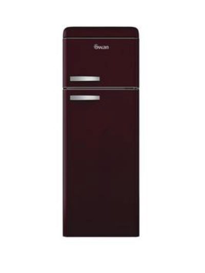 Swan Sr11010Wr 55Cm Retro Top Mount Fridge Freezer - Wine